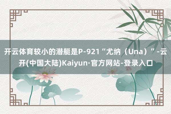 开云体育较小的潜艇是P-921“尤纳(Una)”-云开(中国大陆)Kaiyun·官方网站-登录入口