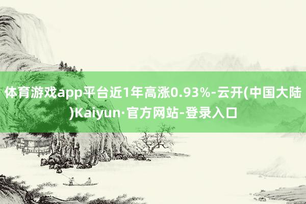 体育游戏app平台近1年高涨0.93%-云开(中国大陆)Kaiyun·官方网站-登录入口