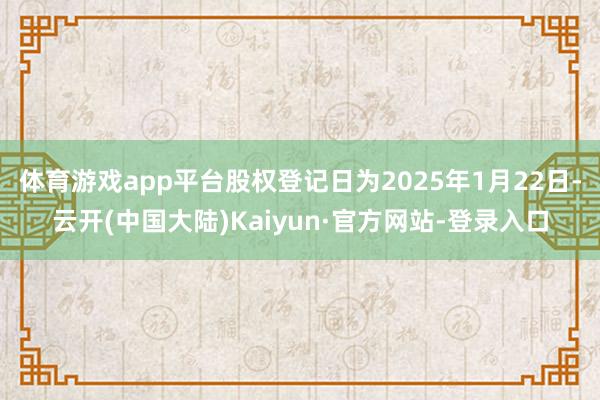 体育游戏app平台股权登记日为2025年1月22日-云开(中国大陆)Kaiyun·官方网站-登录入口